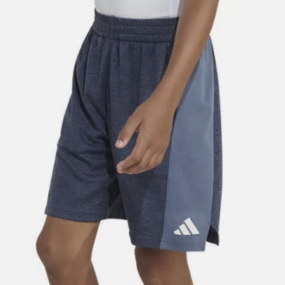 Youth Boys Adidas Shorts Athletic Sports Active Wear Mid Rise Hybrid - Picture 5 of 6